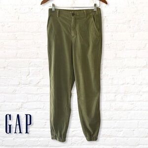 Gap Distressed Canvas Jogger Pants in Olive Size 0